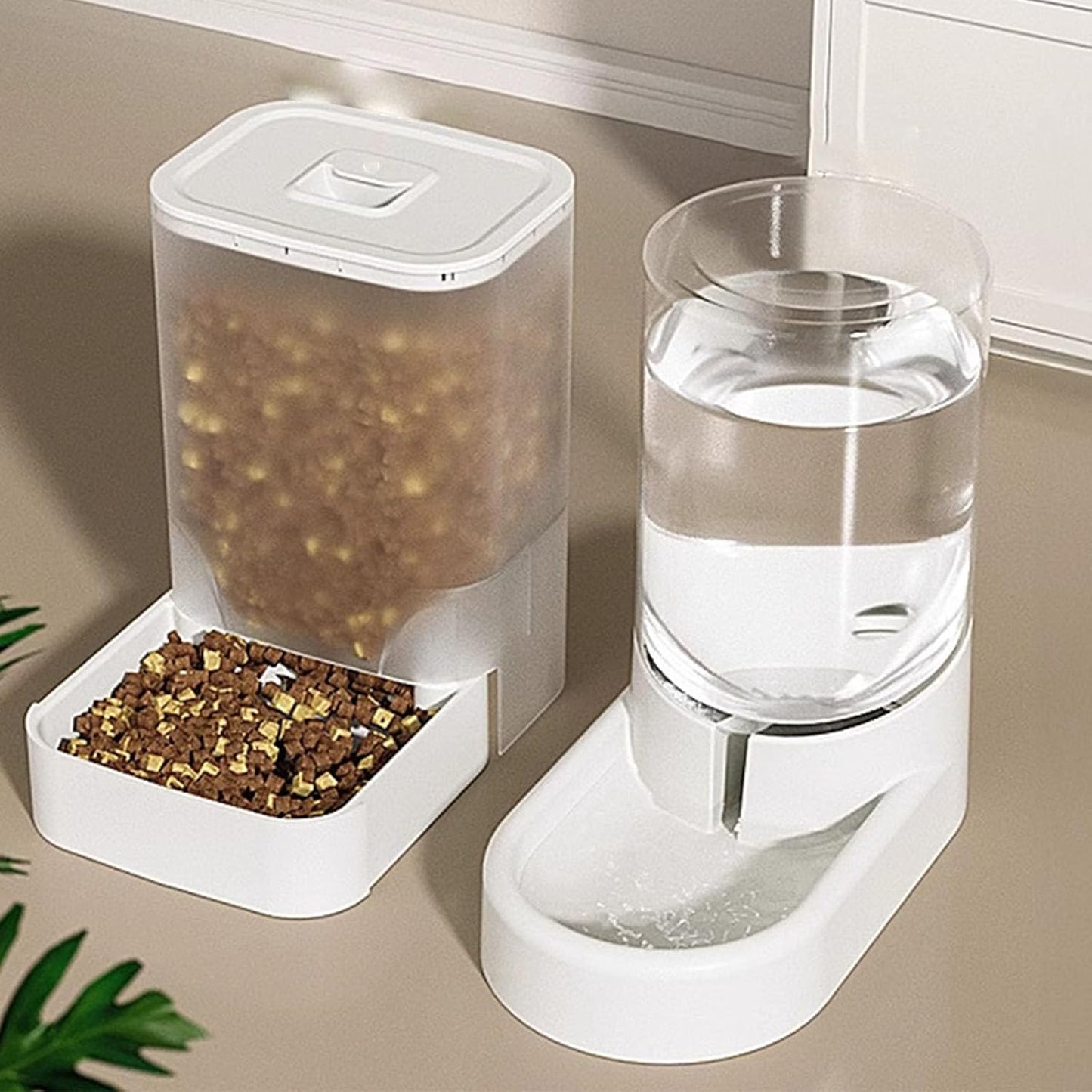 Beimus Set di mangiatoie automatiche e ciotole per acqua e cani di piccola taglia con contenitore trasparente per alimenti per la casa