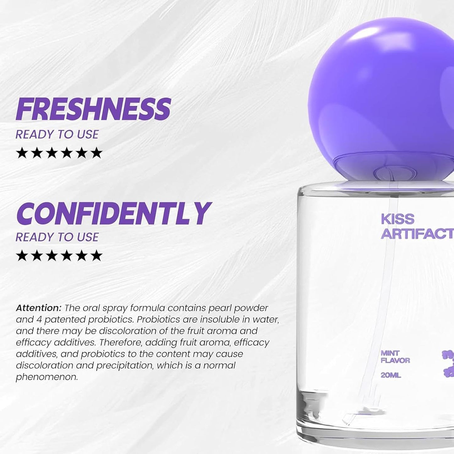 Probiotic Breath Spray 20ml Fresh Long Lasting Oral Spray Refreshing Anti-Caries and Dental Health Fresh Natural Mint Spray for Bad Breath and Smokers