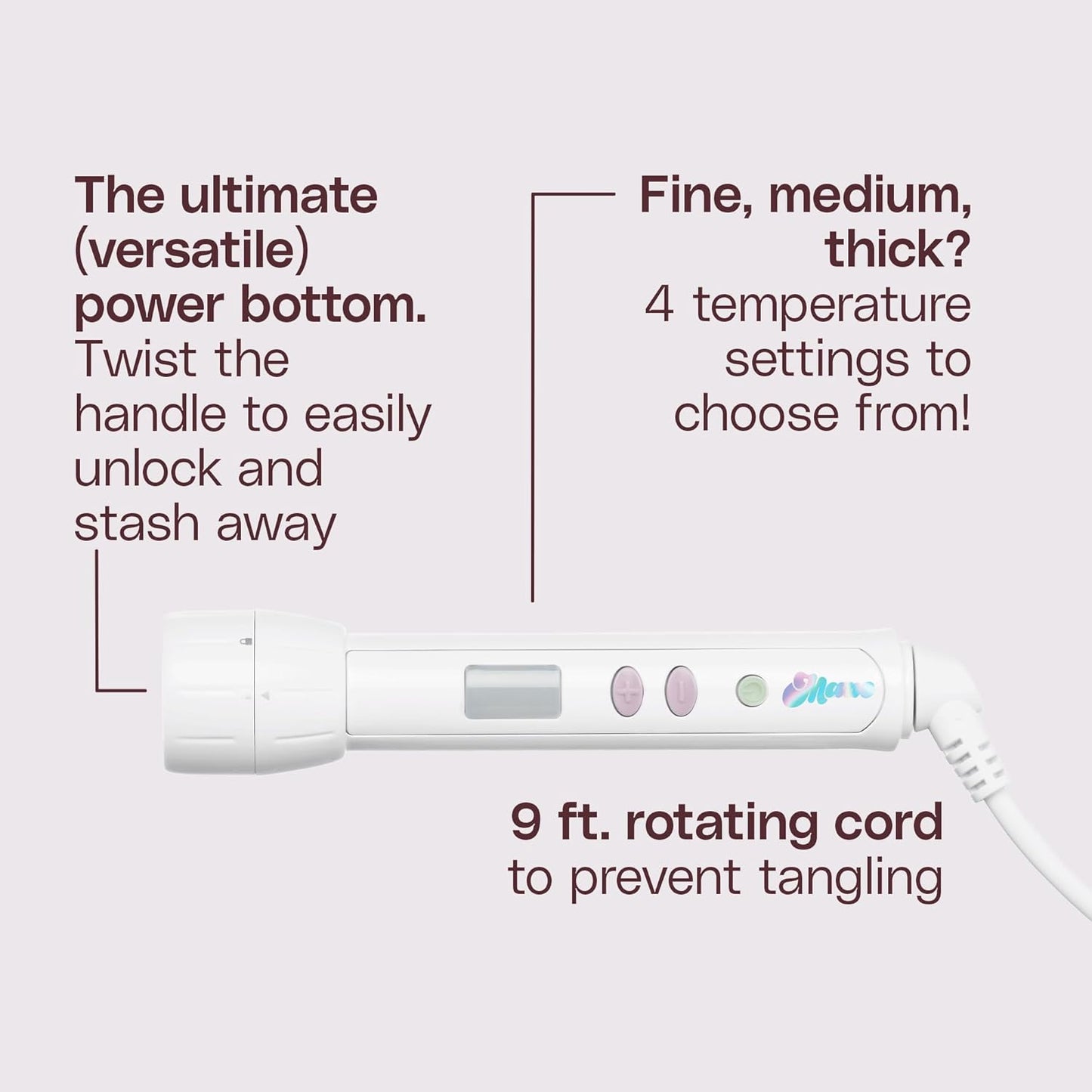 Mane 1.25" Jumbo Hair Waver Styling Attachment - 3 Barrel Hair Waver for Natural-Looking Waves, Frizz-Free Volume & Beachy Texture - Use with Power Bottom Base