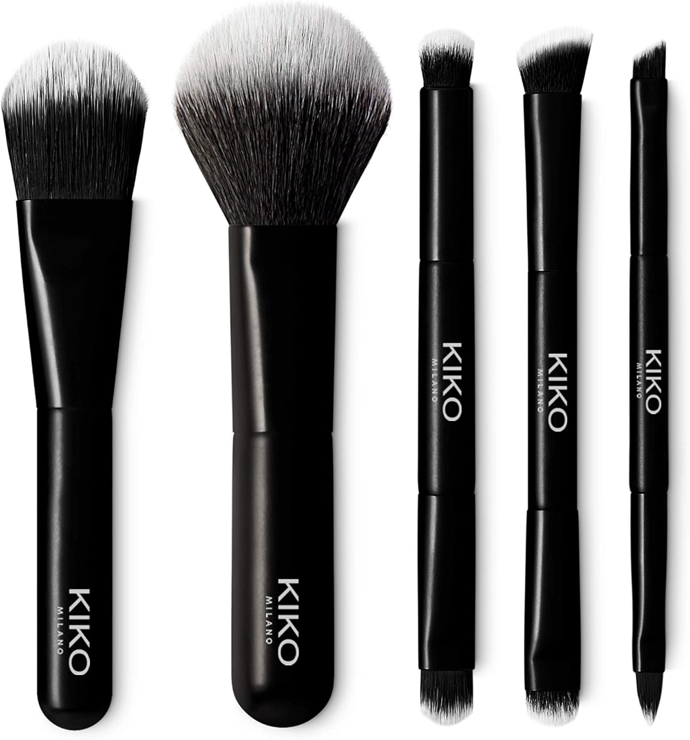 KIKO Milano Travel Brush Set, Travel Bag with 5 Professional Brushes
