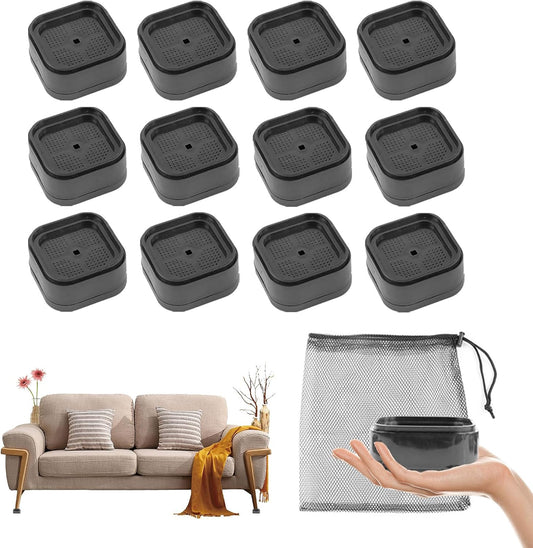 12 Pieces Furniture Riser Feet Furniture Riser Legs Furniture Risers 3.5cm Height Stackable Load Capacity Up to 5000 Lbs Suitable for Sofa, Bed and Table