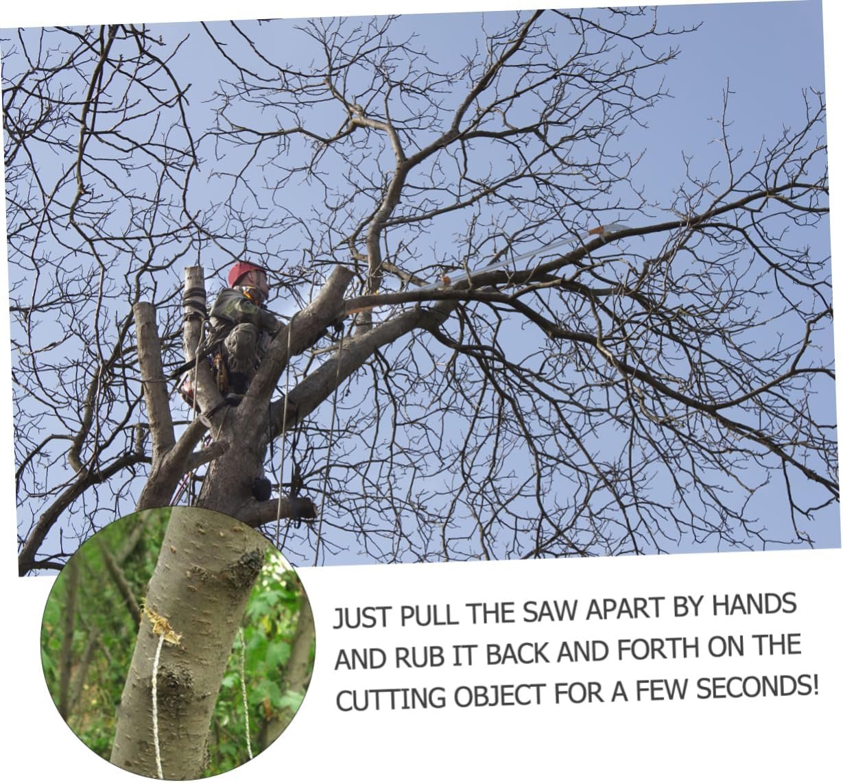 Balacoo 1set Portable Survival Chainsaw Durable Outdoor Cutting Tools for Camping Hiking and Emergency 4pcs