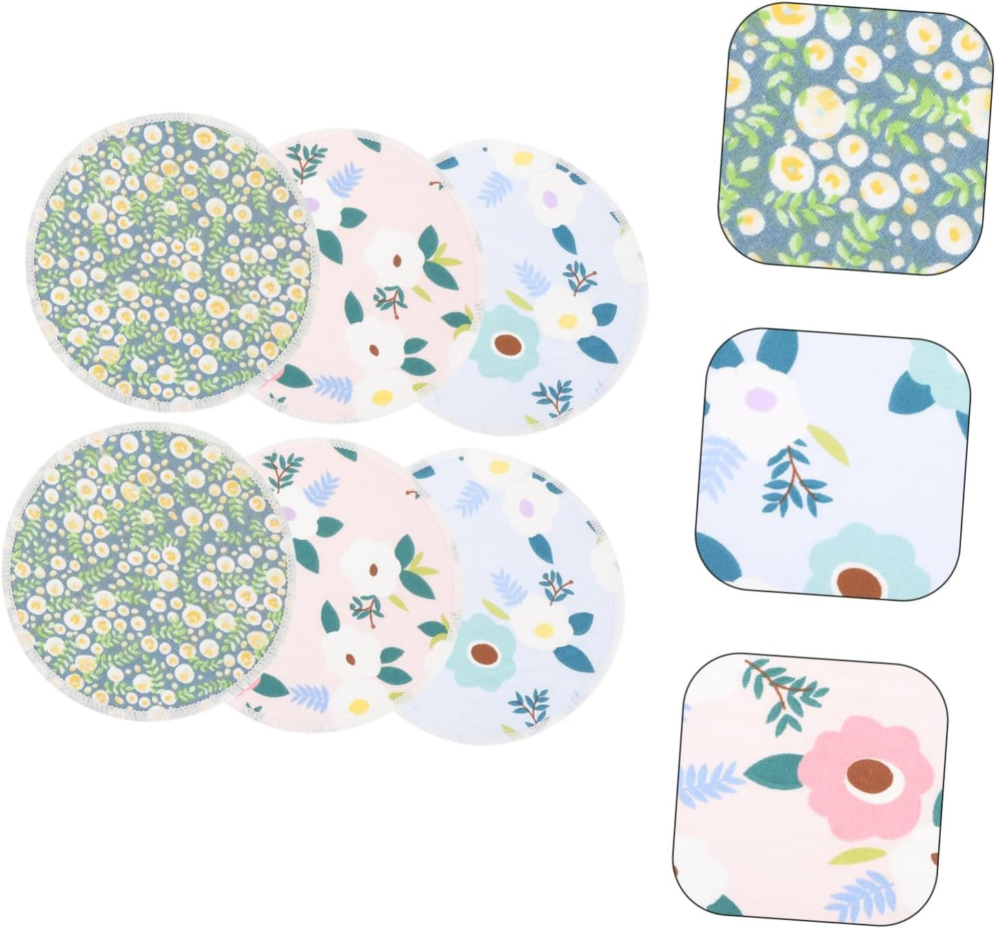 ifundom 6 Pack Nursing Pads Reusable Washable Soft Breastfeeding Pads for Maternity Absorbent Breathable Random Style