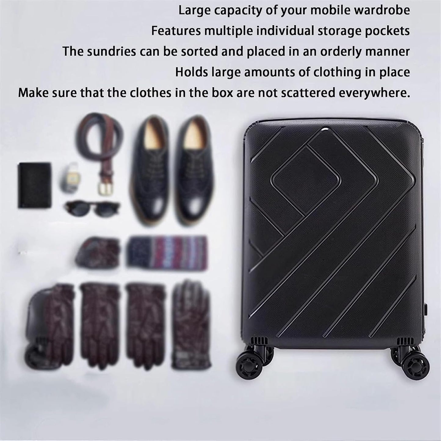 Suitcase Suitcases Storage Luggage Security TSA Combination Lock Carry On Luggage Lightweight Carry-on Suitcase (Color : A, Size : 20 in)
