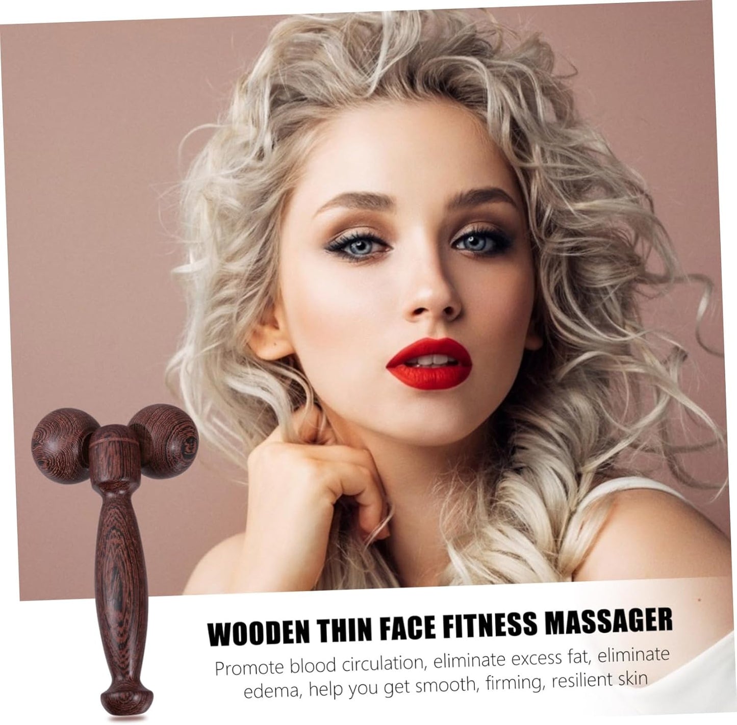 BCOATH Elegant Wooden Face Massager Portable for Body Face Arms Legs Aging Skin Tightening Tool