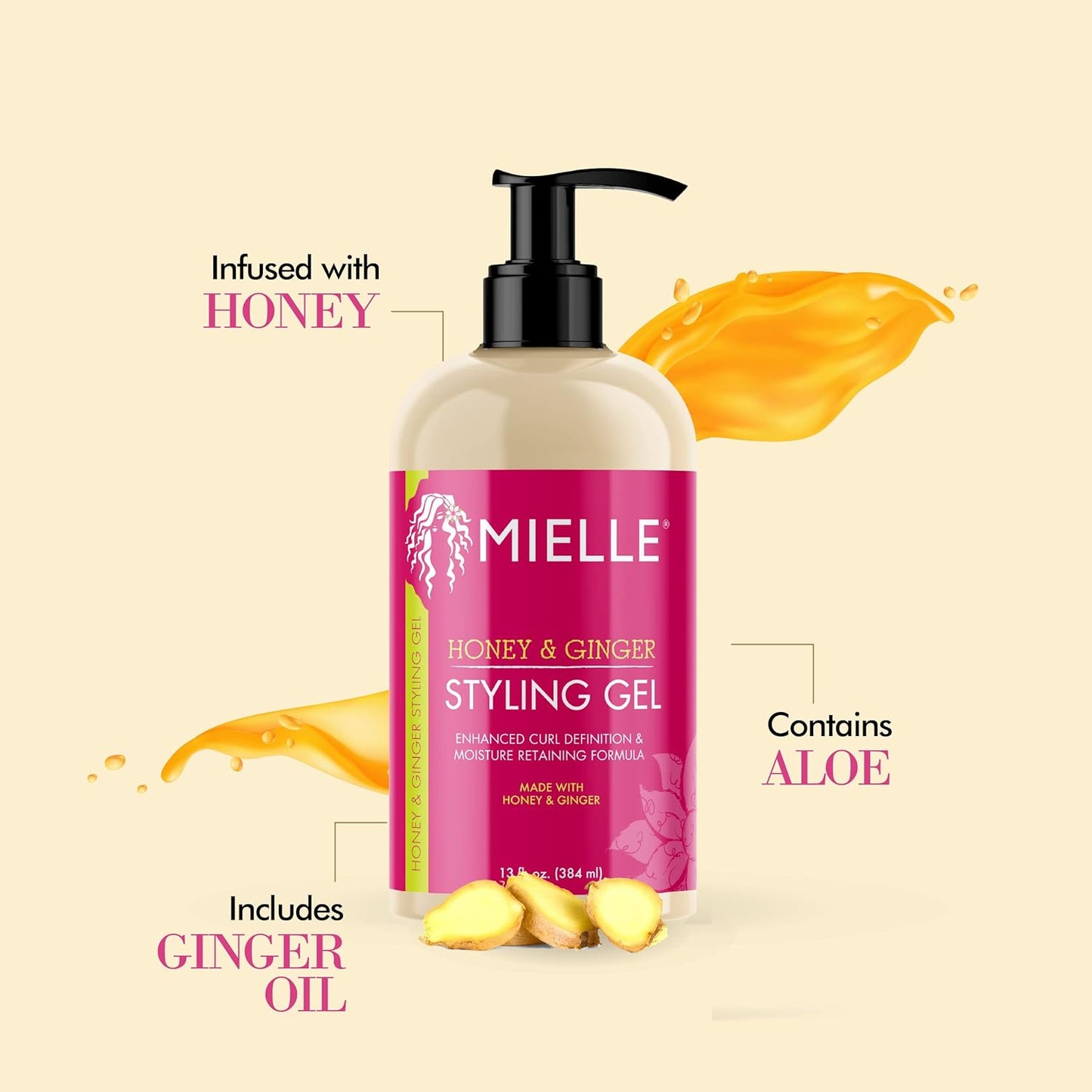 Mielle Organics Styling Gel Honey & Ginger 13oz / 384ml