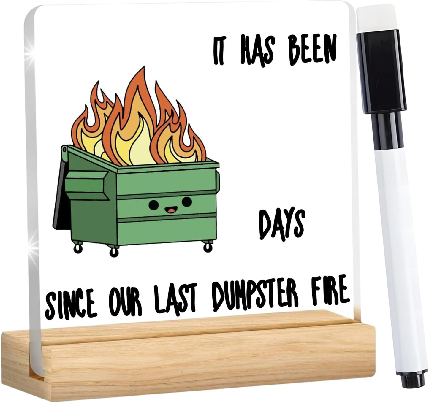 PEILINIX Dumpster Fire Desk Accessories Dumpster Fire Ornament Funny Desk Sign Décor, Gifts for Coworker, Boss, Men, Women