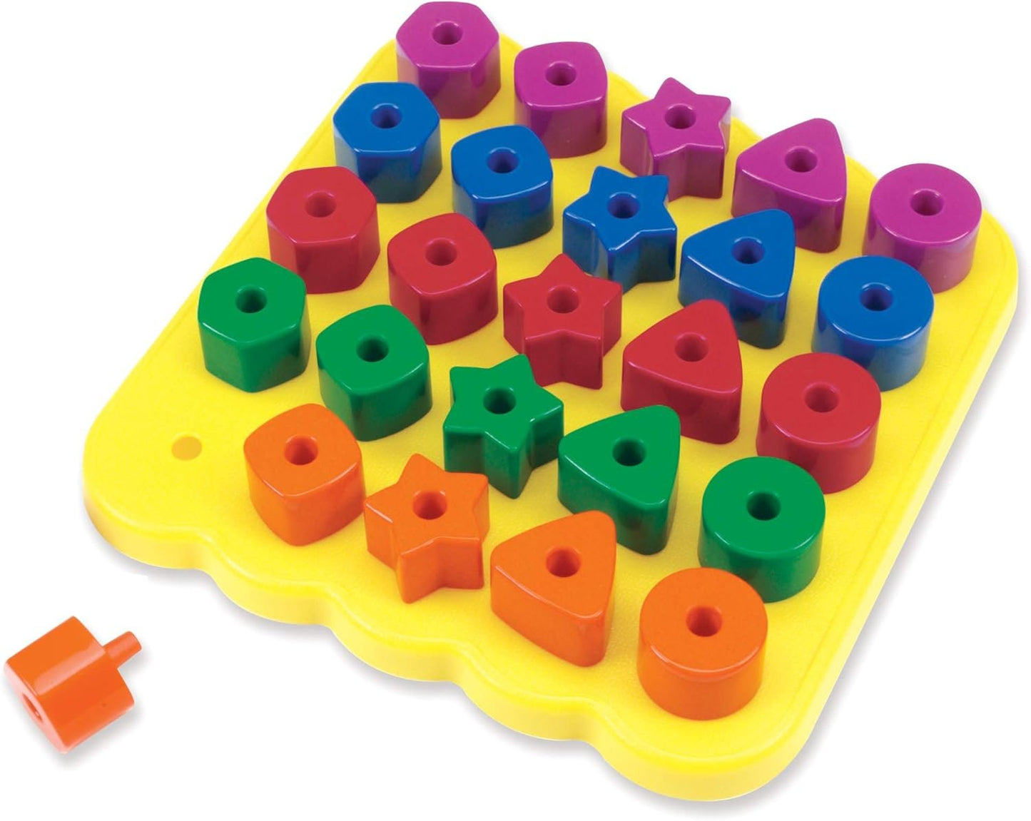 Learning Resources LER1572 Stacking Shapes Pegboard, Fine Motor Toy, 35 Piece Set, Ages 2+, LER1572