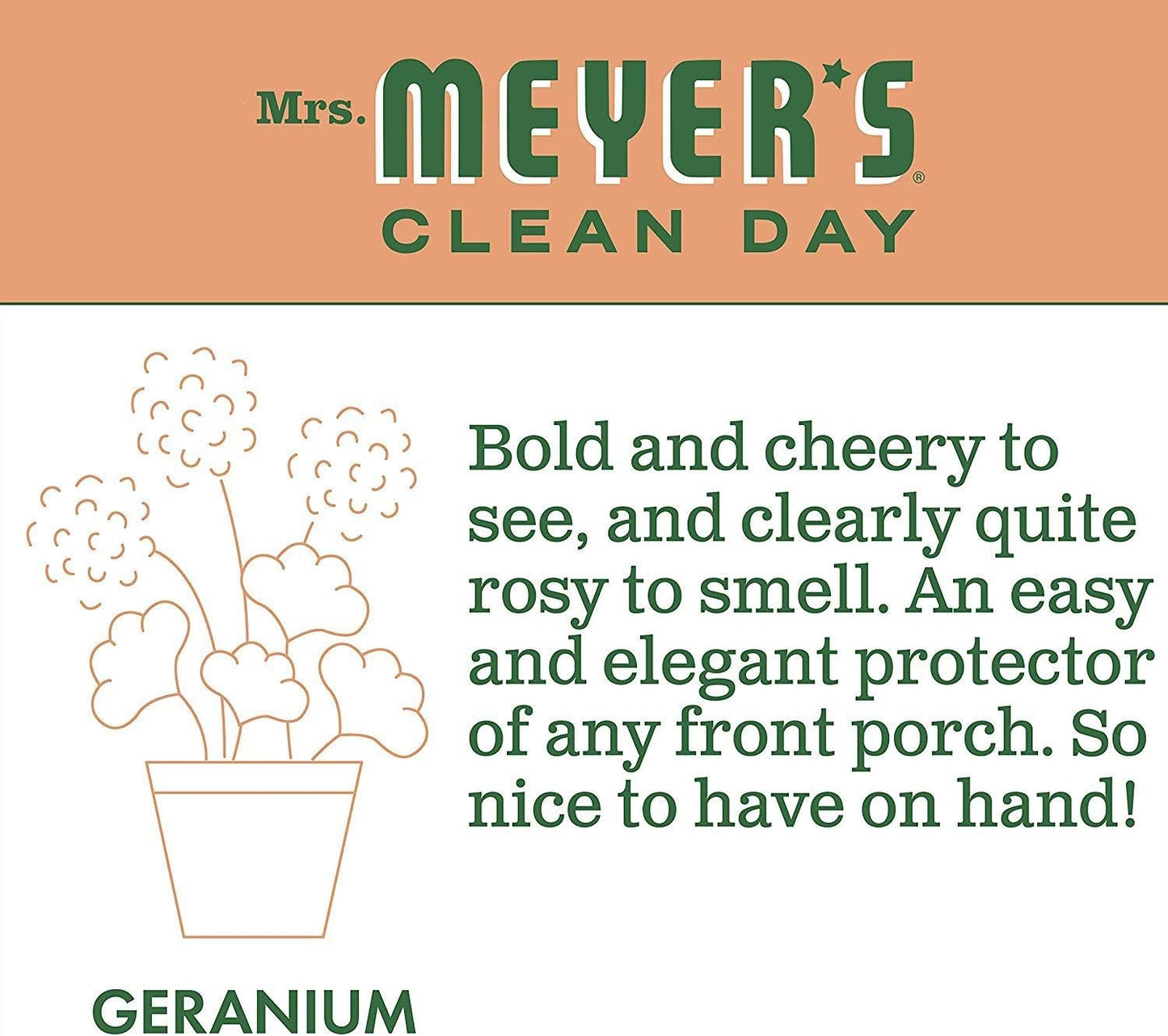 Mrs. Meyer's Clean Day Dish Soap, Cruelty Free and Biodegradable Dishwashing Liquid, Geranium Scent, 473 ml Bottle