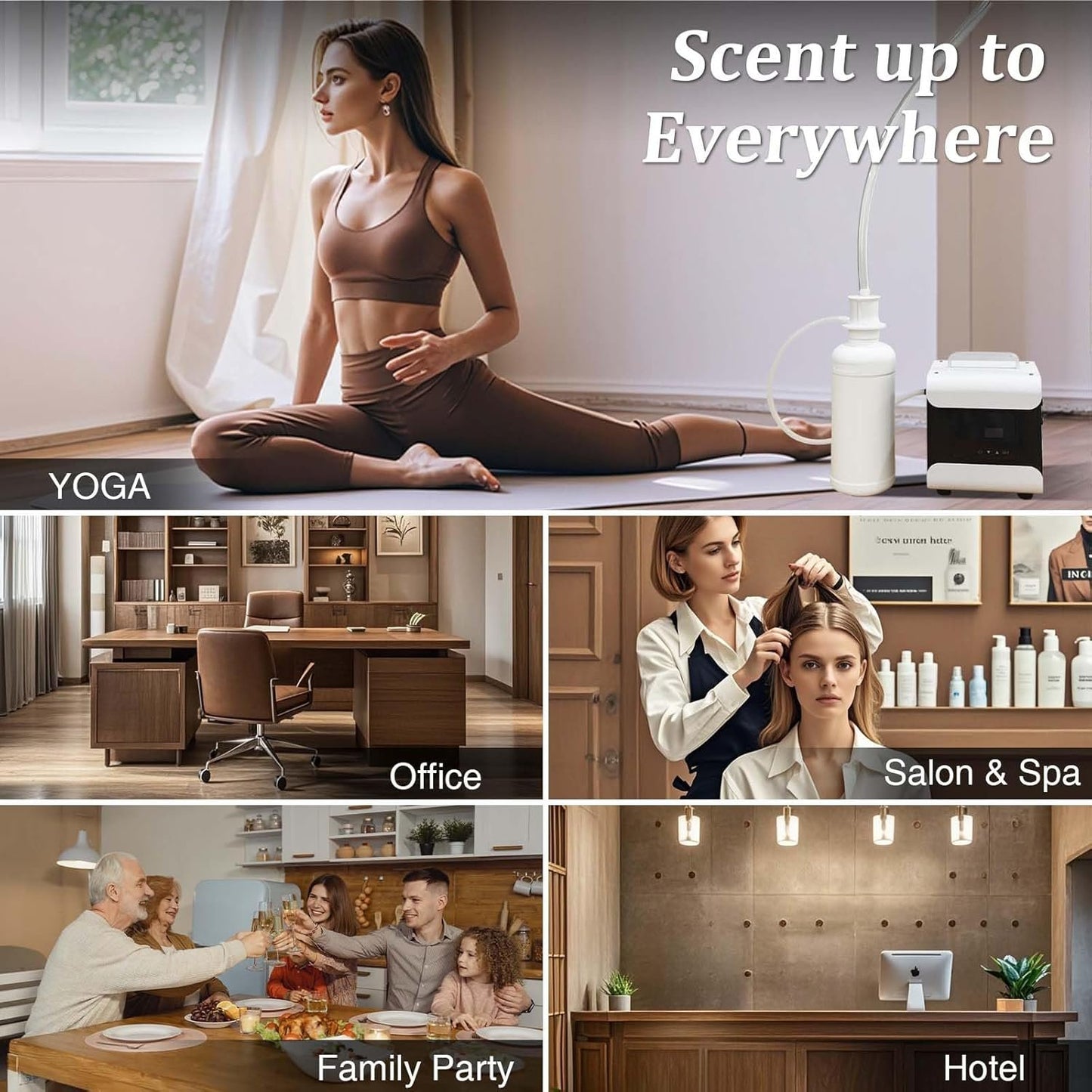 Lacidoll Whole House Aroma Diffuser, 5000 Square Feet Coverage, Wi-Fi & Bluetooth App Control, 1000ml Hotel Collection, Waterless Cold Air Diffuser for Room