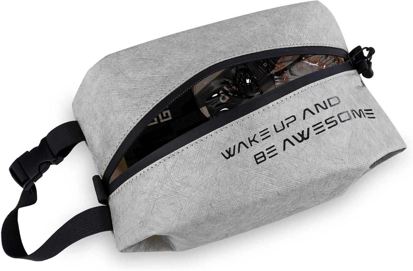 Maplerich Travel Toiletry Bag - Eco-Friendly Small Hygiene Bag for Men and Women, Mini Toiletry Bag for Toiletries, Wet Bag, Dopp Kit, Black Cosmetic Bag, Kids Toiletry Travel Bag, Grey, Fashion