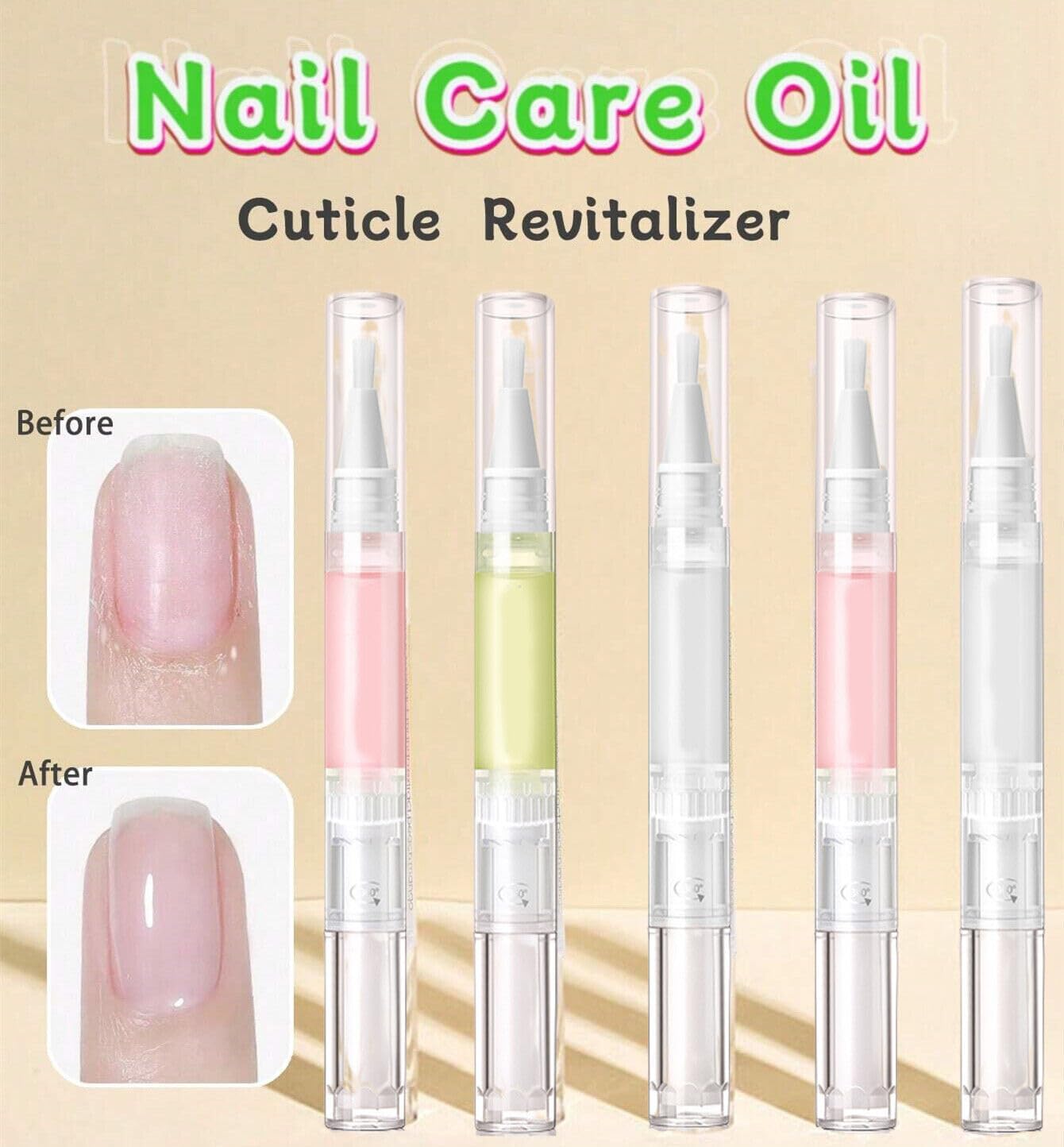 Radiant Nail Growth Oil, Cosmetics Nail Growth Oil, Nail Oil Cuticle Pens, Cuticle Revitalizer for Agnail Nourish Skin Nail Care (5 Pcs)