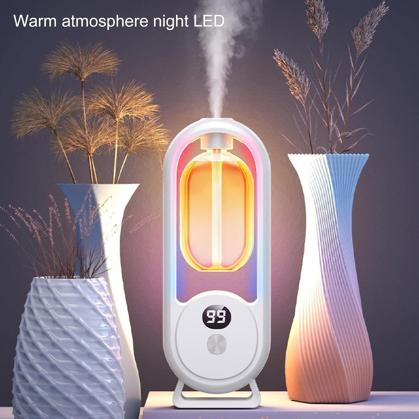 Wall Mounted Essential Oil Diffuser, Intelligent Cold Air Technology Aromatherapy Diffuser 5 Level Digital Display Control Spray Cordless Portability for Home Large Room,Office,Car