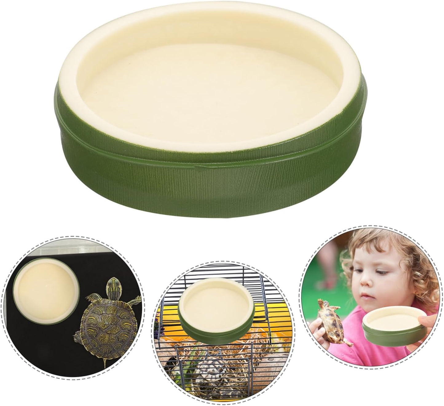 INOOMP Reptile Feeding and Watering Bowl Durable Plastic Reptile Dish with Non Slip Base for Tortoises Lizards and Snakes Easy to Clean Terrarium Accessory for Effortless Maintenance