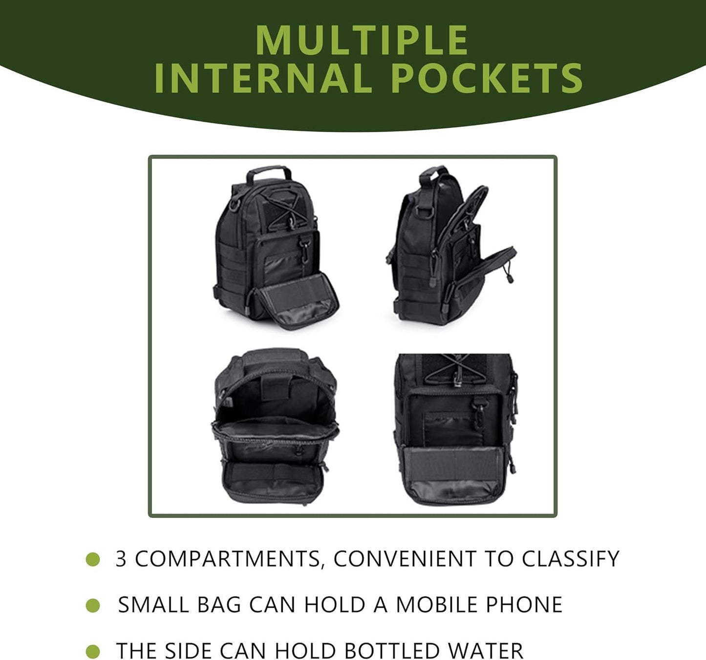 Outdoor Tactical Sport Bag Sling Shoulder Portable Cycling Camping Fishing Backpack