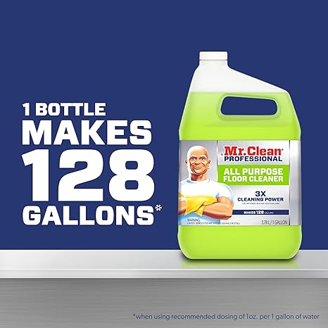 Mr. Clean Finished Floor Cleaner, Lemon Scent, 1 gal Bottle