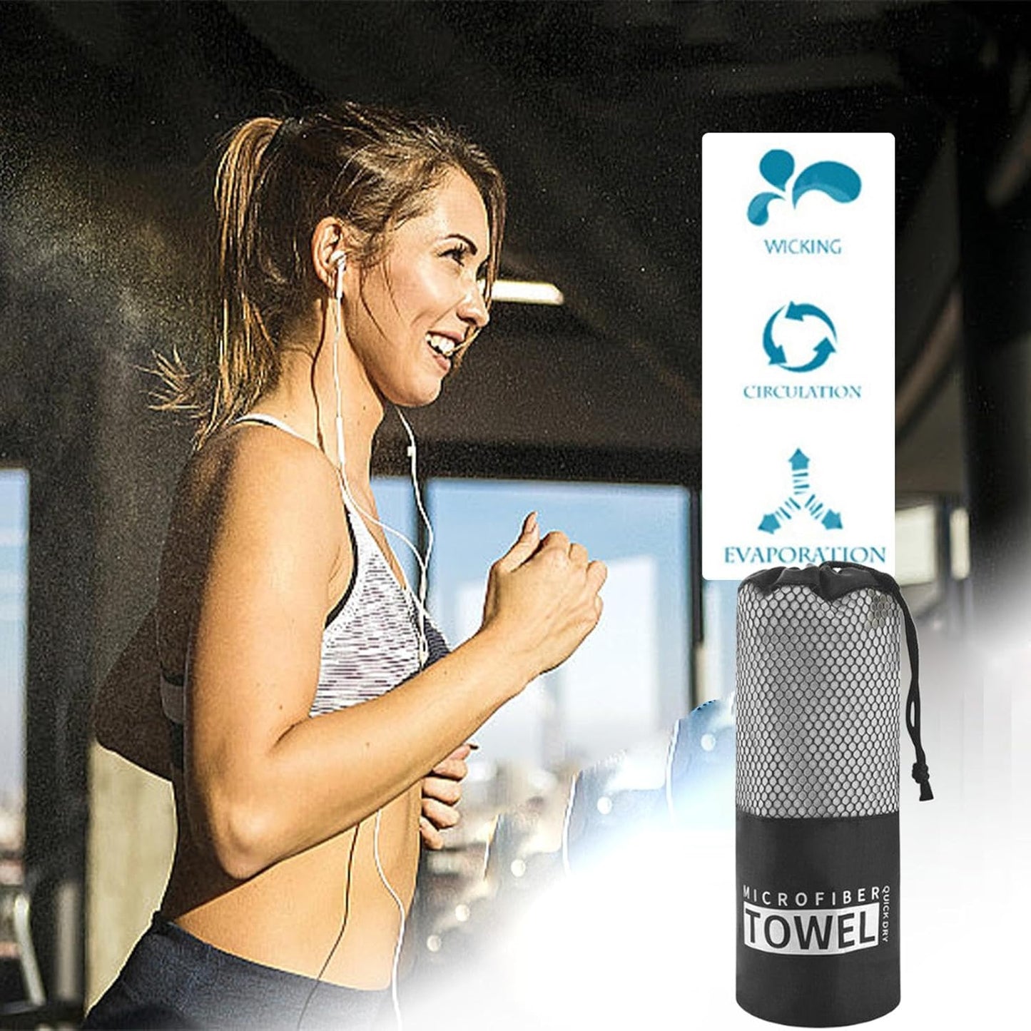 Générique Quick Drying Beach Towel, Microfiber Bath Towel, Portable Workout Gear, Sandproof Camping Accessories, Fast Drying Cloth for Exercise, Fitness & Outdoor Activities