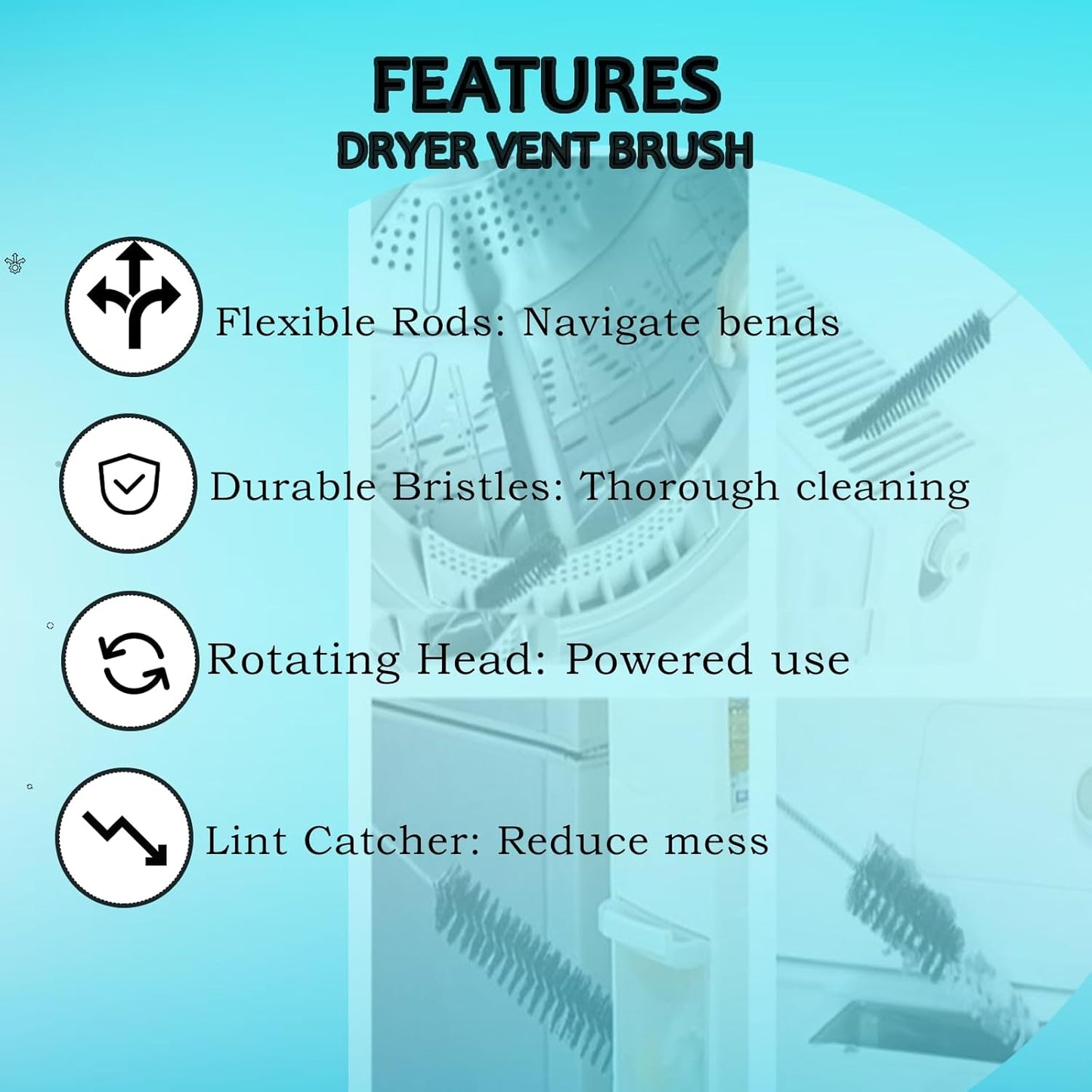 2pcs Dryer Vent Cleaning Kit, Lint Remover Trap Cleaner, Home Essentials, Long Flexible Refrigerator Coil and Vacuum Brush