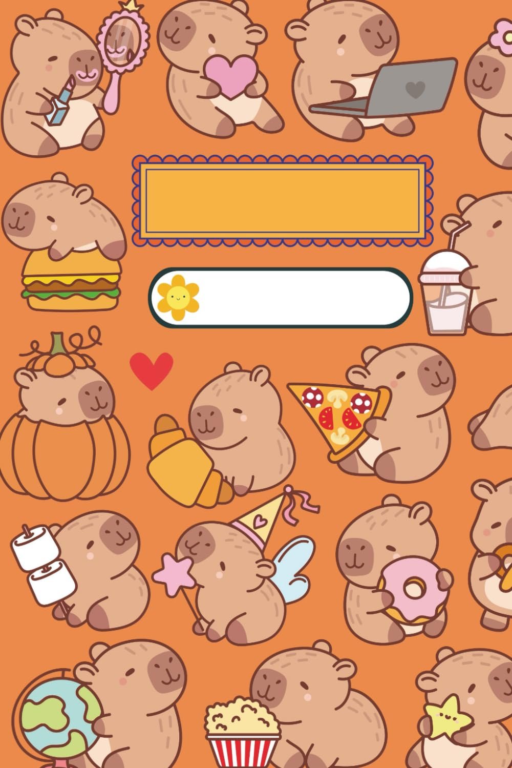 Burnt Orange Capybara Notebook – Cute Kawaii Journal for Writing & Doodling: Adorable Animal Lover Stationery with Soft Matte Cover & Lined Pages for Creativity & Organization
