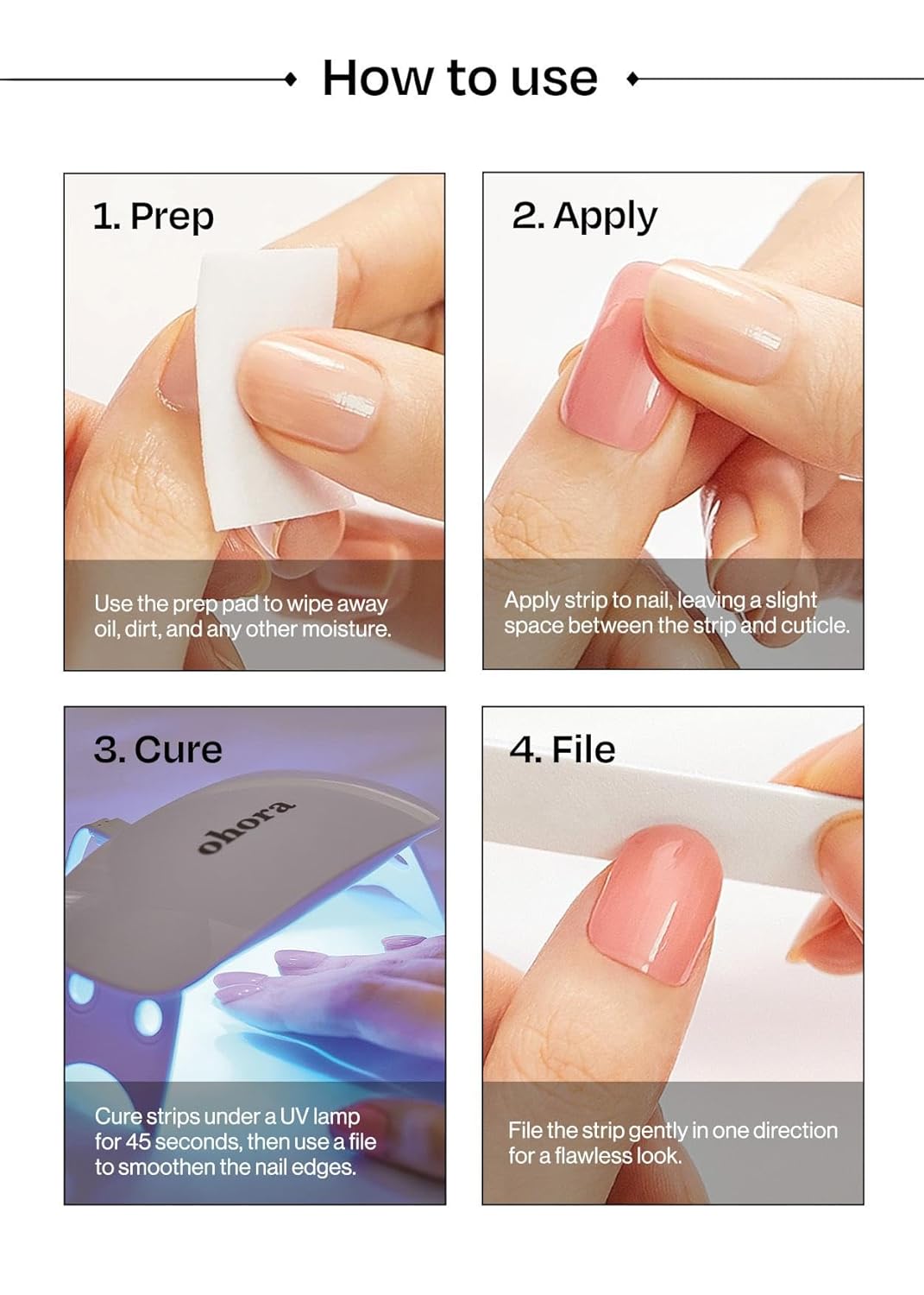 ohora Care Easy Peel Remover - Semi-Cured Gel Nail Strip Remover with Hygienic Dropper | Non-Drying, Nourishing Formula | Vegan, Cruelty-Free, and Hypoallergenic | Swiftly Removes Gel Strips