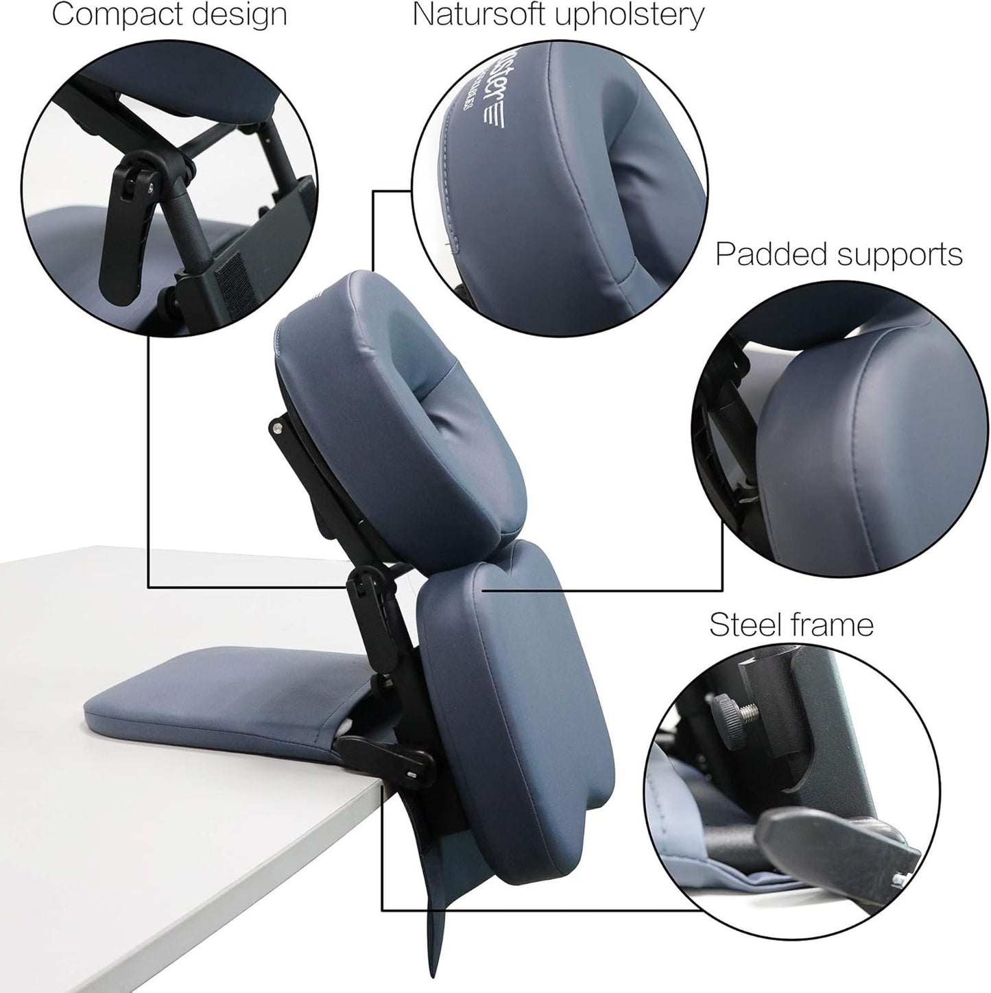 Master Massage Pack-N-Go Massage Kit - Portable Face Down Tabletop Massage Kit Perfect For Easy To Carry, Royal Blue, 1 Count
