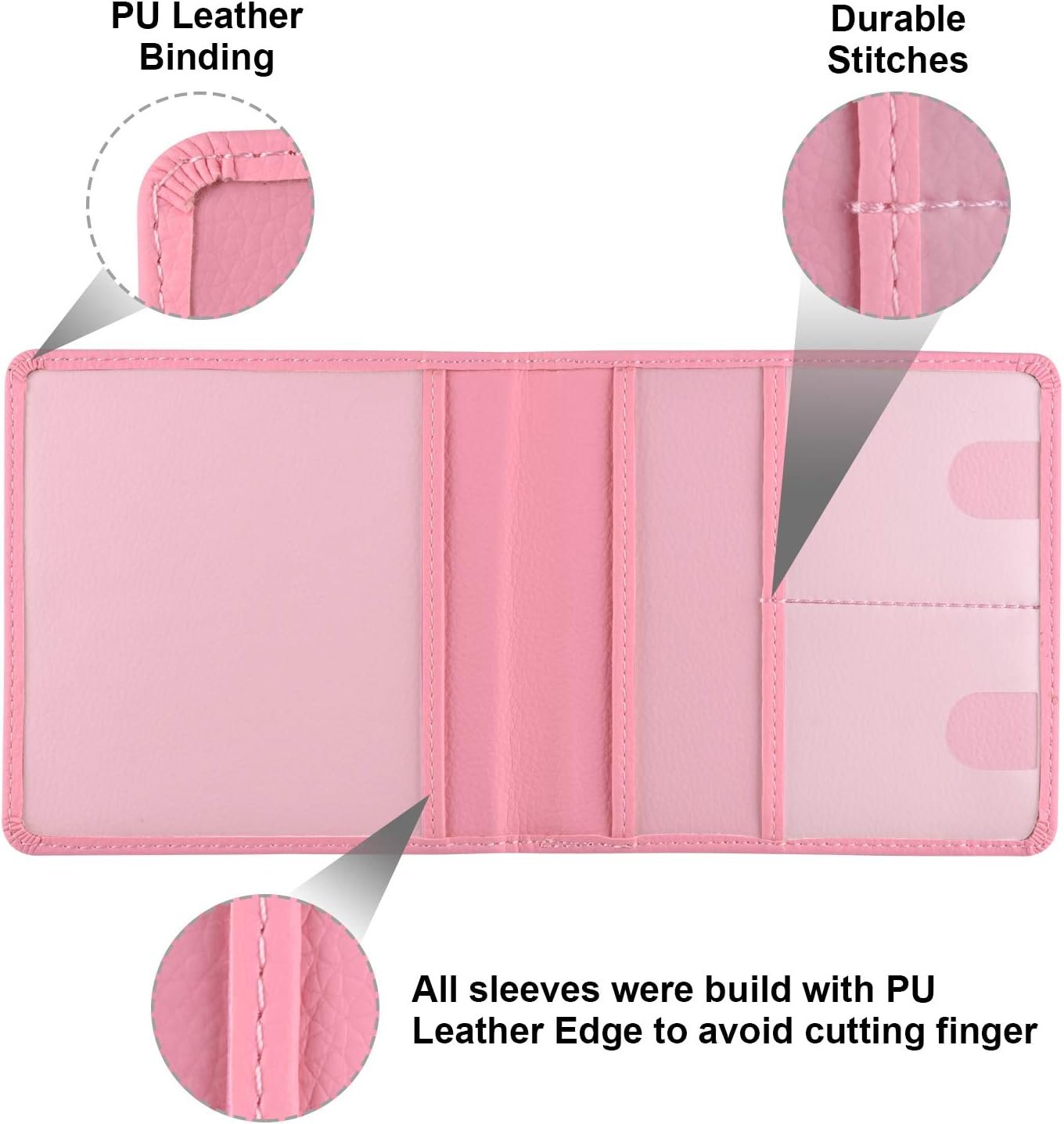 Car Registration and Insurance Holder, Vehicle Glove Box Car Organizer Men Women Wallet Accessories Case for Cards, Essential Document, Driver License by Cacturism, Pink