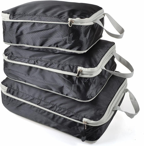 3Pcs Compression Packing Cubes for Suitcases Extensible Organizer Bags Travel Luggage Organizer Packing Light-Weight Bags Suitcase Organization Set Black