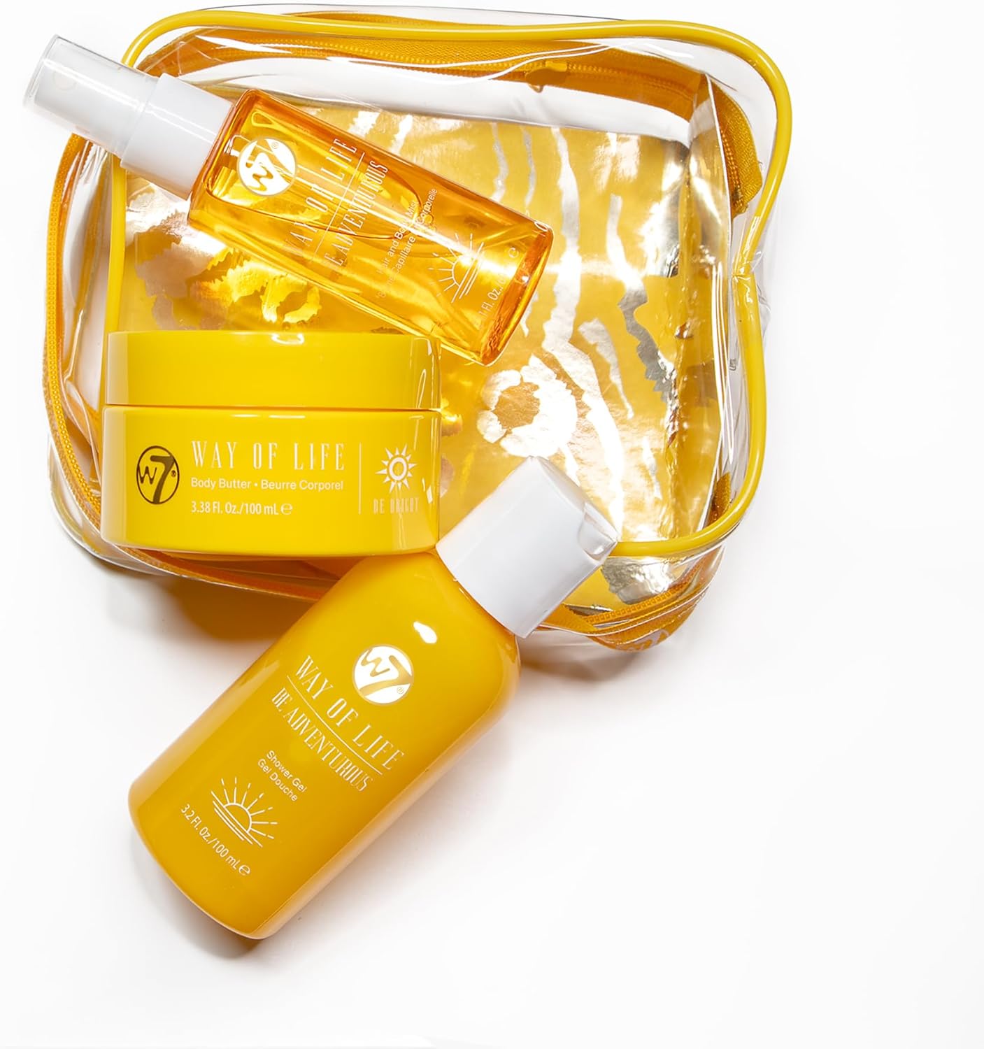 W7 VAY-CAY Be Adventurous Travel Skincare Set | Cleansing Shower Gel, Body Butter & Body Spray | Energizing and Moisturizing Products for Radiant Skin