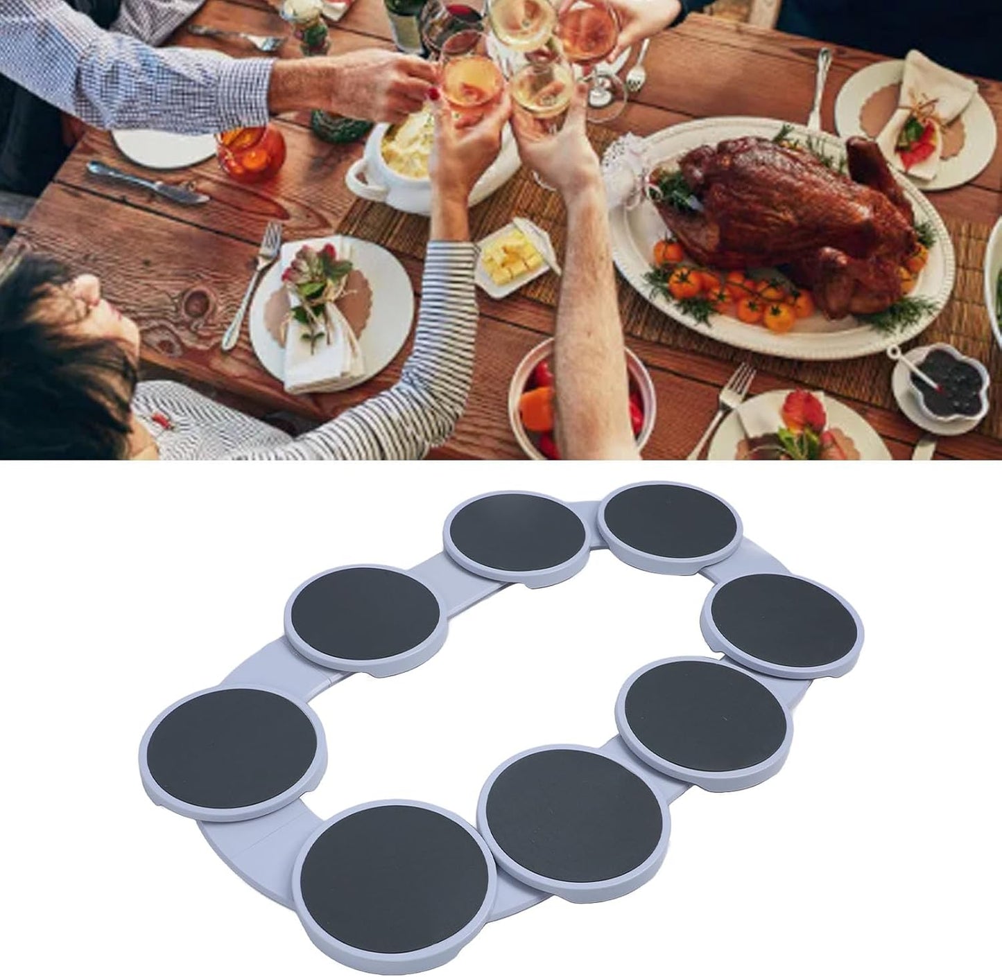 Lazy Susan Turntable Tray, 360 Degree Rotation Dining Table Turntable, Portable Rotating Food Organizer Tray for Dining Table for Pantry Kitchen Countertop, Serving Plate Tabletop