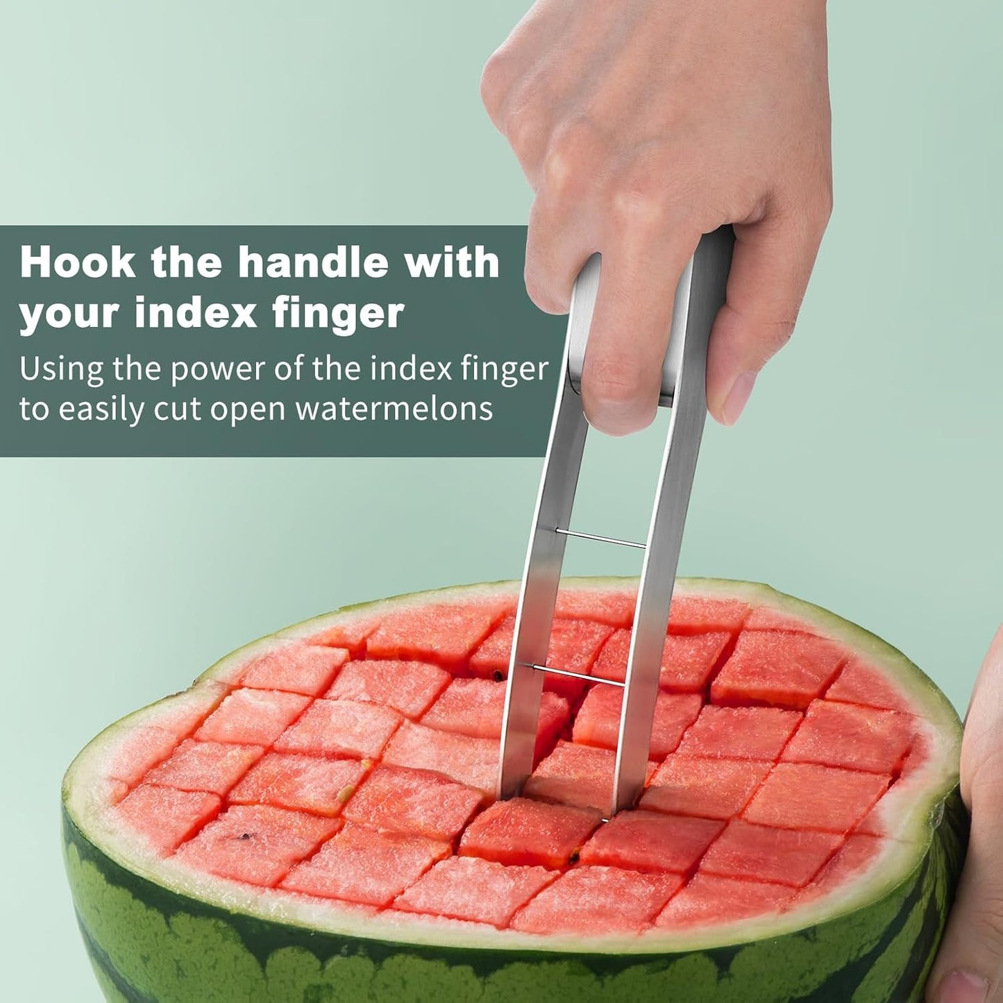 Choxila Watermelon Cutter Slicer,Stainless Steel Quickly Safe Watermelon Knife,Fun Fruit Salad Melon Cutter for Kitchen Gadget (Watermelon Cutter)