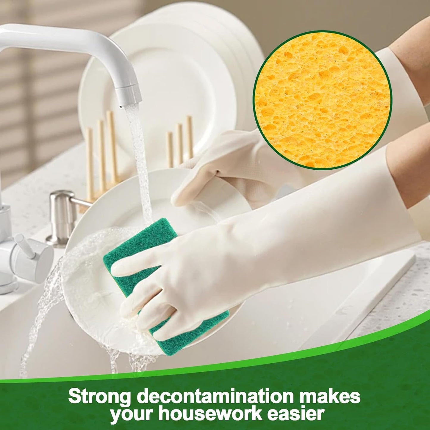 Anmoro Heavy Duty Scrub Sponge,24 Pack Kitchen Sponge,Odor Resistant Sponge,Microfiber,Best for Cleaning Tableware Pot