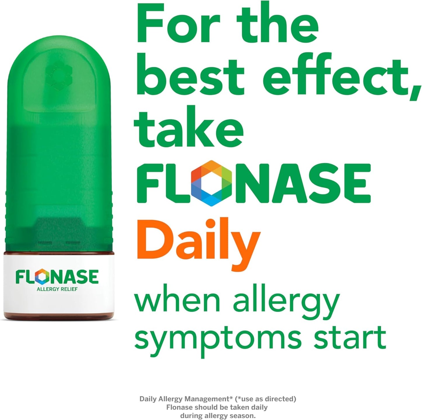 Flonase Allergy Relief Nasal Spray, 24-Hour Non-Drowsy Multi-Symptom Relief 144 Sprays, Bonus Pack of Tissues
