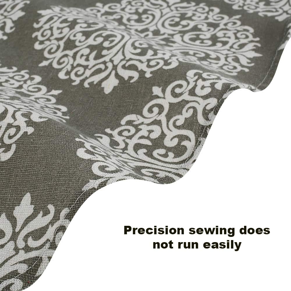 Round Tablecloth,47/59 in Cotton Linen Fabric Circular Table Cover in Nordic Style Wrinkle-proof Dust-Proof Shrink-Proof Table Cover for Kitchen Dining Farmhouse Tabletop Decoration(Grey-style 2,120cm