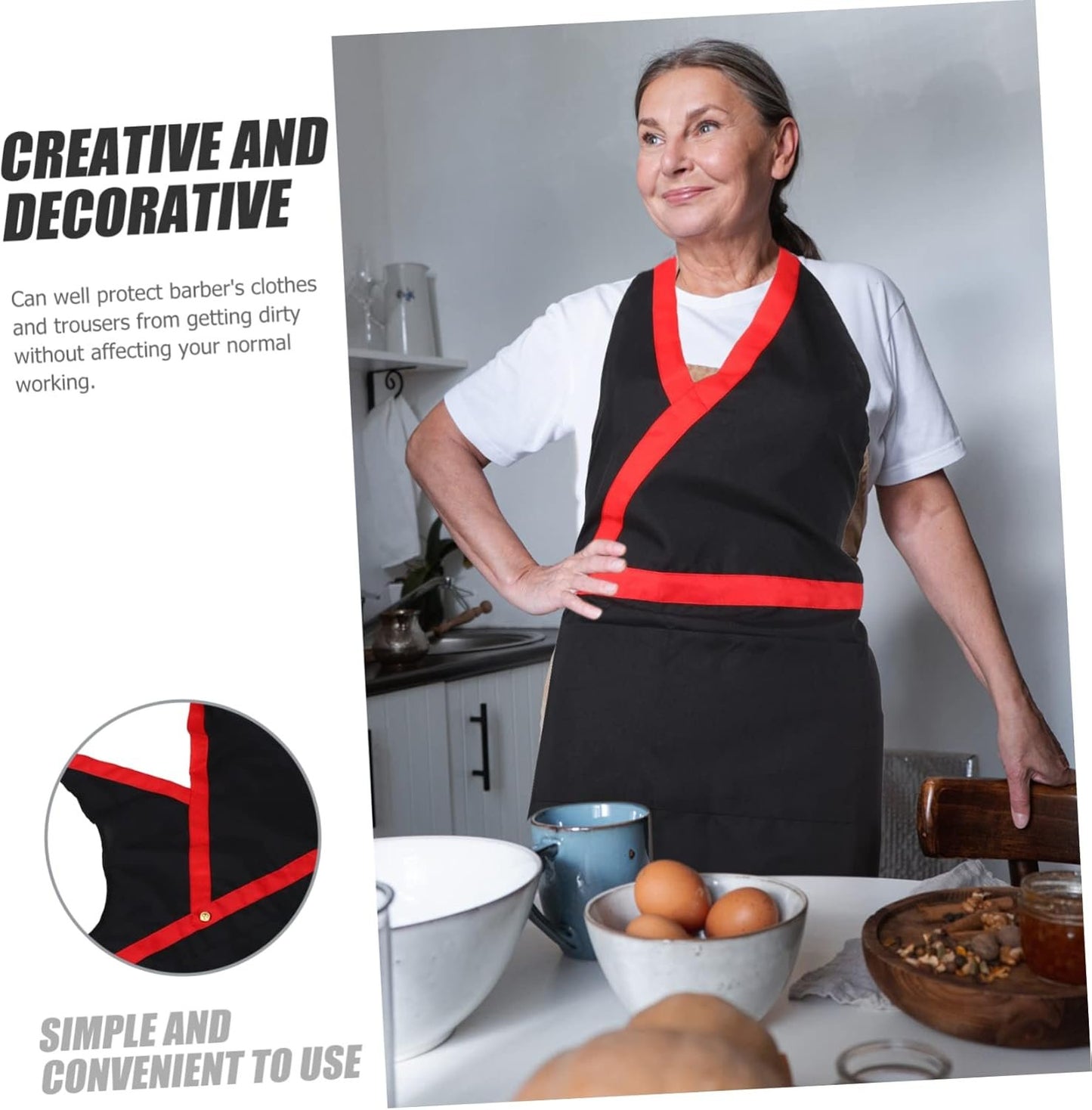 GREENADSCAPE Women Adults Beauty Hairdresser Barber Salon Apron V-neck Nail Tech Work Apron for Housework