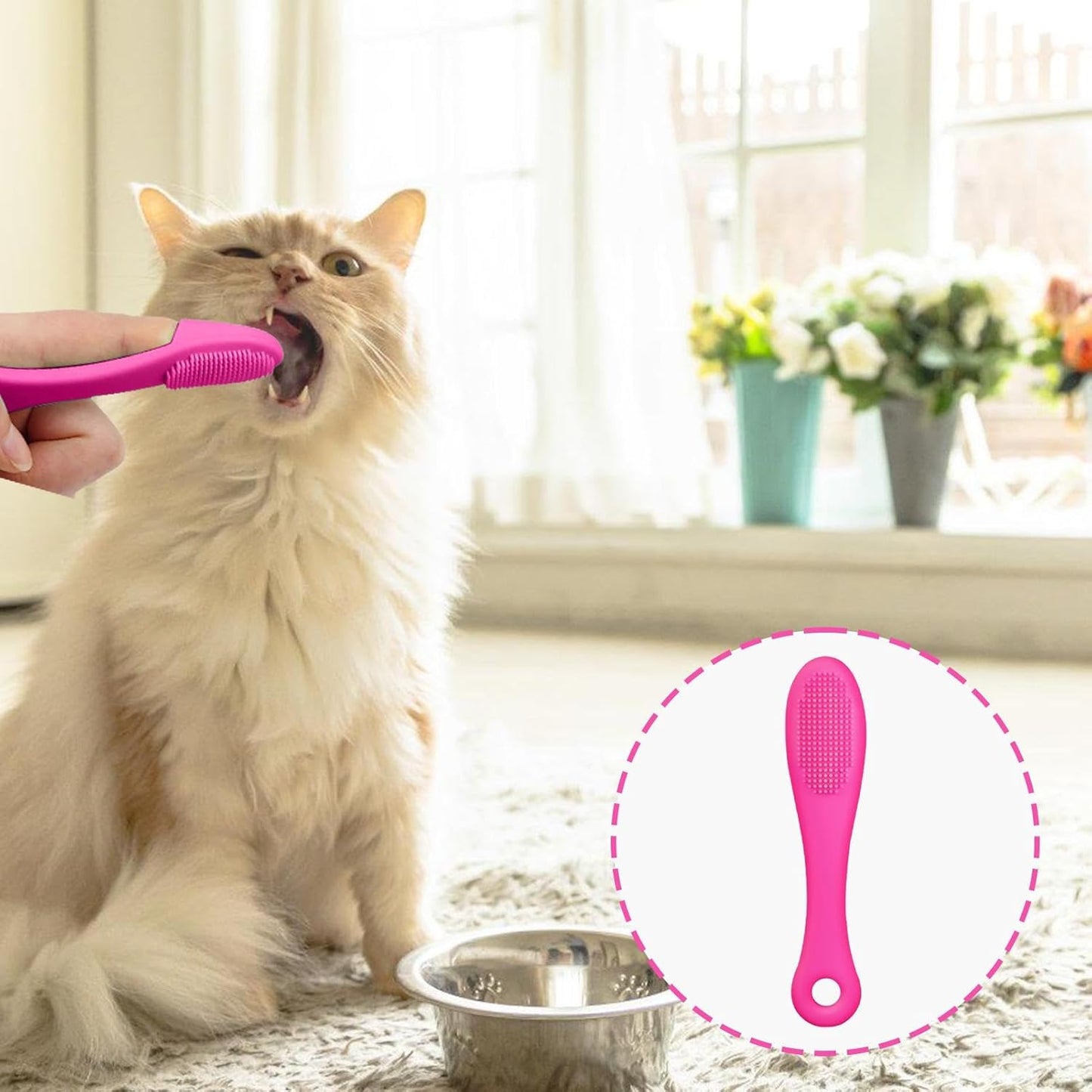Cat Chin Brush Soft Silicone Grooming Tool, Finger Pet Supplies Cleaning Scrubber, Non-Slip Multifunctional Cat And Dog Groomer For Comfort And Massage, Easy To Clean Pet & Maintain Hygiene