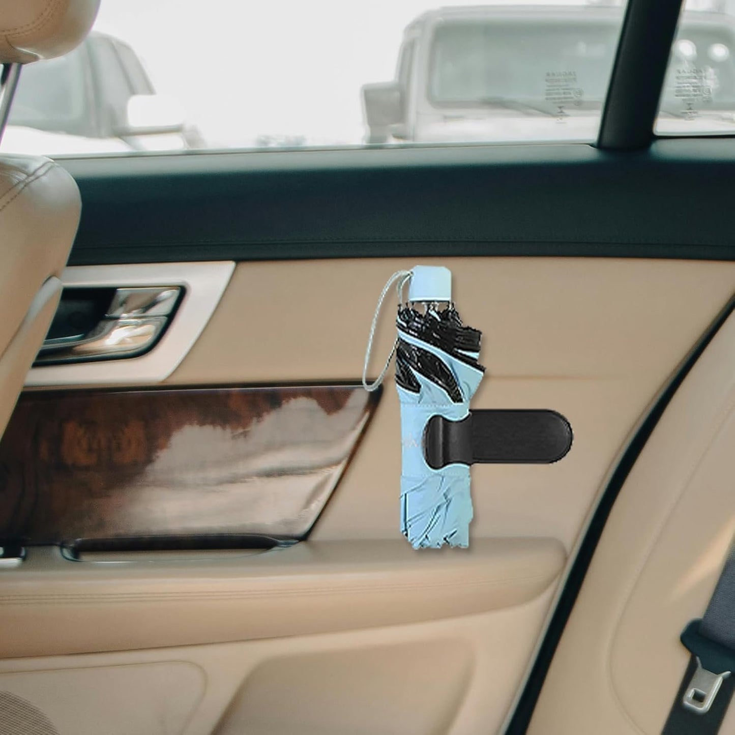 DODAMOUR 6 Pack Car Umbrella Holder, Universal Trunk Hook Fastener Clip for Auto Vehicle, Adhesive Car Back Seat Umbrella Storage Accessories (Black)