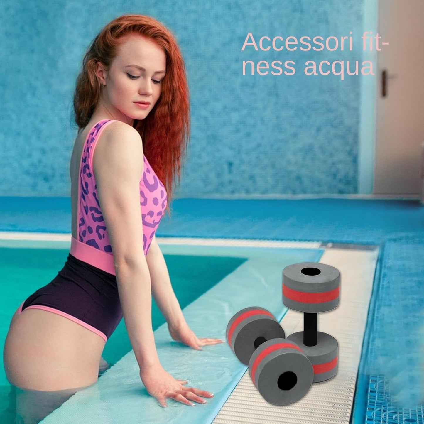 Pool Exercise Equipment, Aqua Fitness Gear, Water Dumbbells, Lightweight Design Blue Pair for Aquatic Workouts and Rehabilitation, 11.14x5.91 Inches