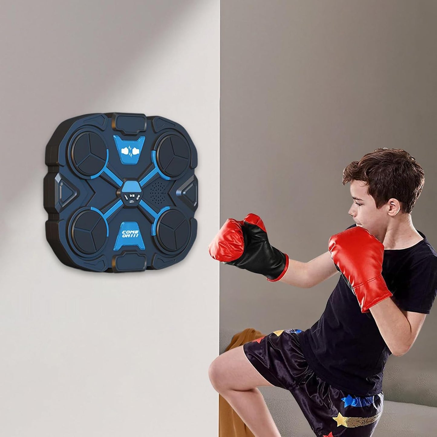 Fravsiu Music Boxing Machine, Smart Wireless Punching Device, Home Boxing Workout Equipment, Interactive Fitness Gear for Adults, Kids, Cardio and Reflex Drills, 14,57 pollici