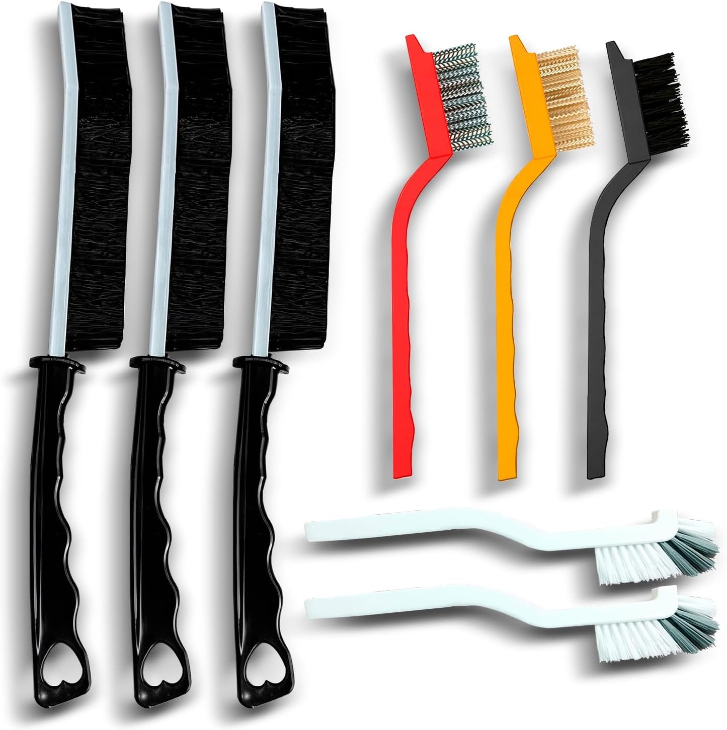 Shanghigh Crevice Cleaning Brushes - 8PCS Scrub Brush Toliet Cleaner, Grout Brush Set Clean Tools for Groove Corner, Home Essentials, Hard Bristle Cleaning Supplies for Kitchen, Bathroom and Toilet