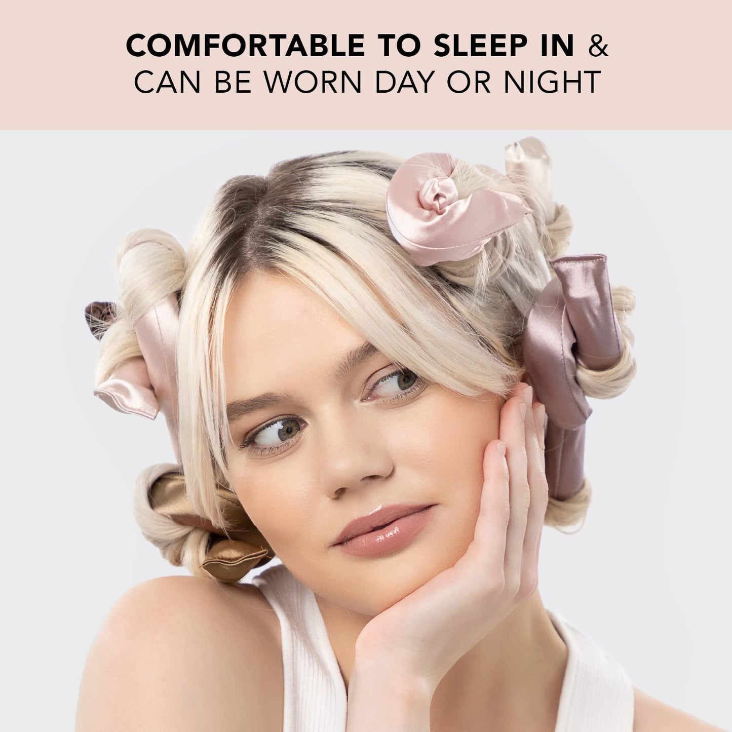 Kitsch Satin Heatless Curling Rod - Heatless Hair Curler for Overnight Curls, Soft Hair Curlers to Sleep In, Heatless Curlers for Women, No Heat Curls for Short Hair & Long Hair, 6pcs - Rosewood