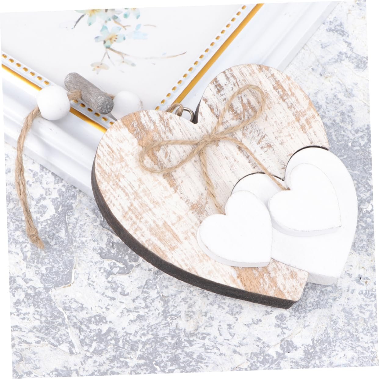 OUNONA 2 Pezzi ciondolo in legno Nozze a forma di arredamento sospeso decorativo arredamento del matrimonio gadget casa oggettistica casa portaabiti grucce per hanger cuore sospeso Bambù