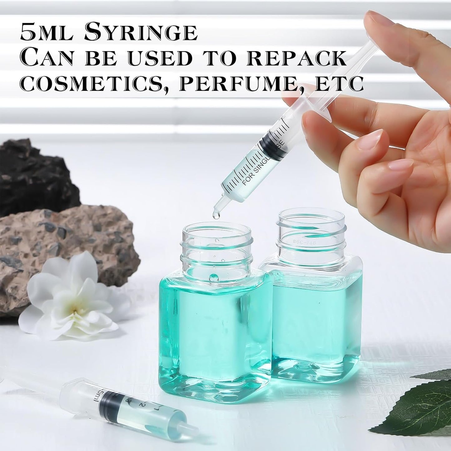 Guiqulai 24 Pack 5ML Plastic Syringes Without Needle Individual Wrap Disposable Syringes with Cap for Scientific Lab Watering Glue Applicator Measuring Liquids Feeding Pets DIY Crafts
