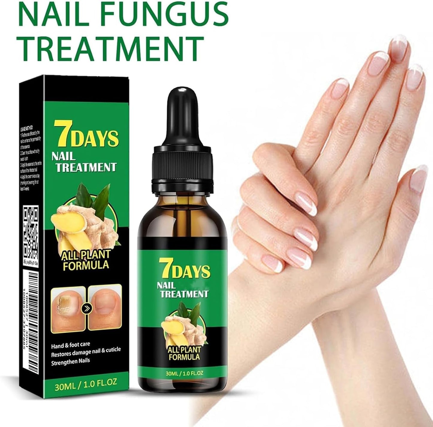 Ginger Nail Treatment Nail Support Nail Care, 7Days Nail Treatment Serum, Multipurpose Nail Repair, Ginger Nail Growth Serum, Nourishing Strengthening Nail Oil (1 PC)
