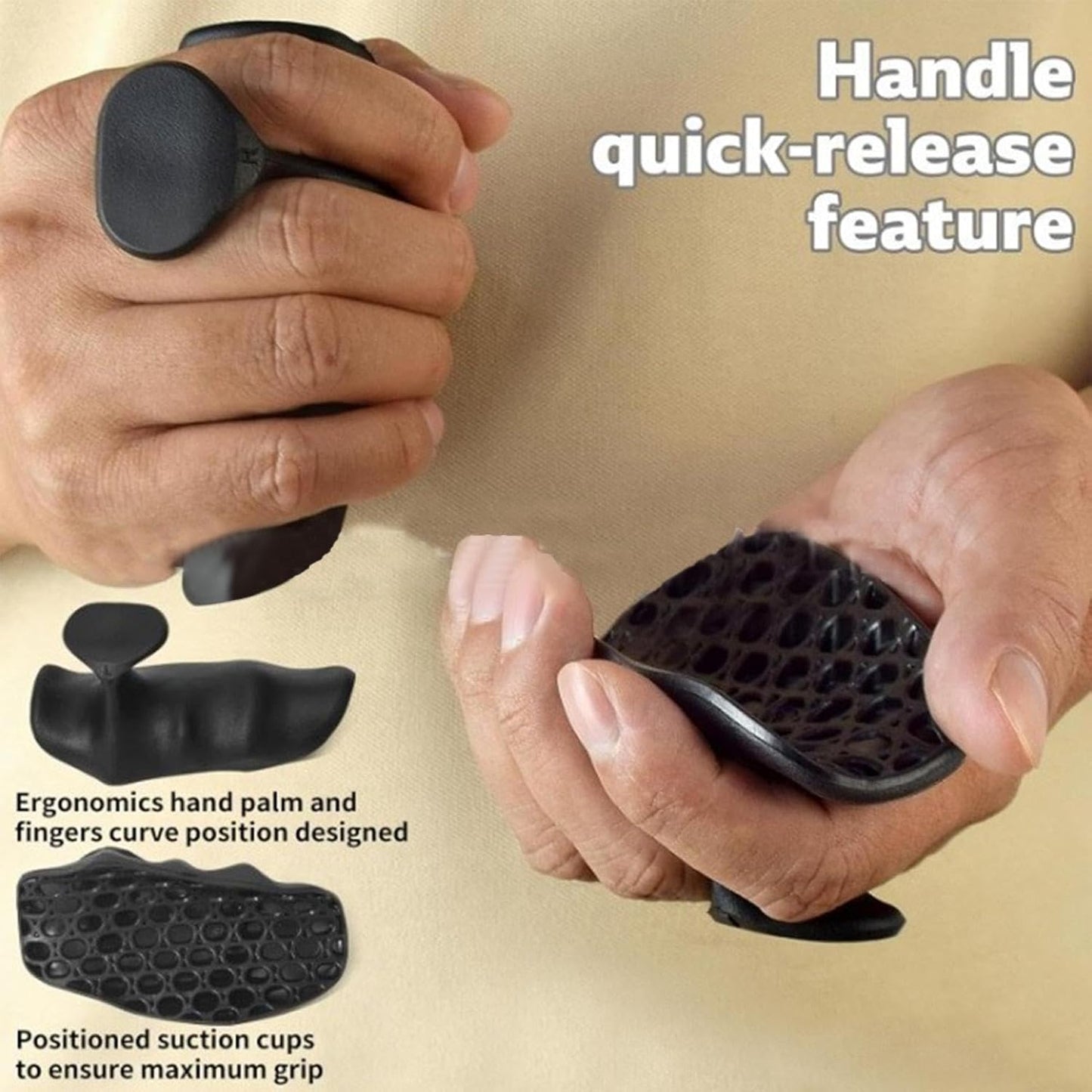 Mens Weight Lifting Grips, Silicone Non Slip Gloves, Gym Hand Support, Dumbbell Gripper with Wrist Wraps, Workout Accessories, Exercise Gear for Men and Women, Black