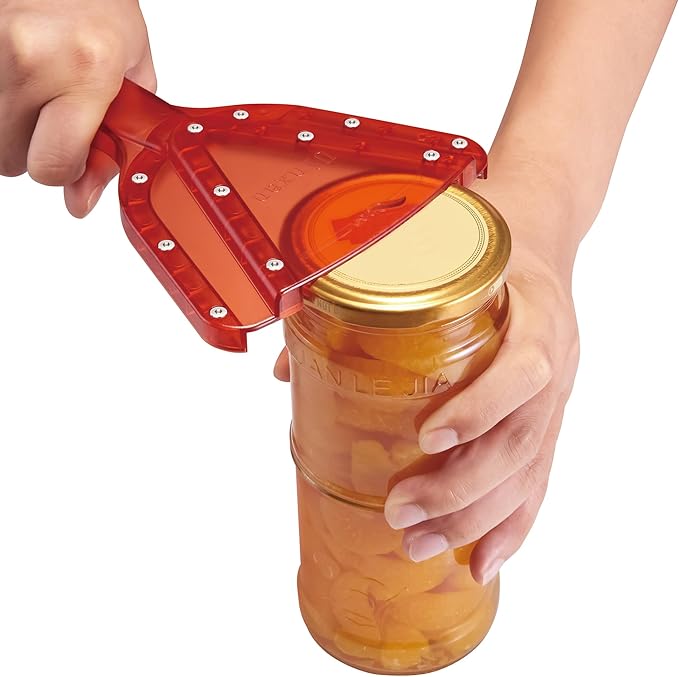 Jar Opener for Weak Hand & Seniors with Arthritis,Easy Twist Off Bottle Caps,Patent | Unique Kitchen Gadgets, Christmas Gifts for Elderly/Women/Men(Red)