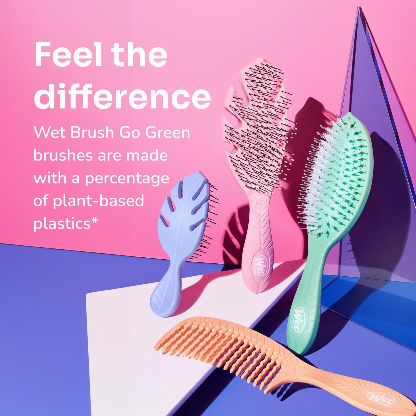 Wet Brush Go Green Mini Detangler, Grey - Detangling Travel Hair Brush - Ultra-Soft IntelliFlex Bristles Glide Through Tangles & Gently Loosens Knots While Minimizing Pain, Split Ends & Breakage