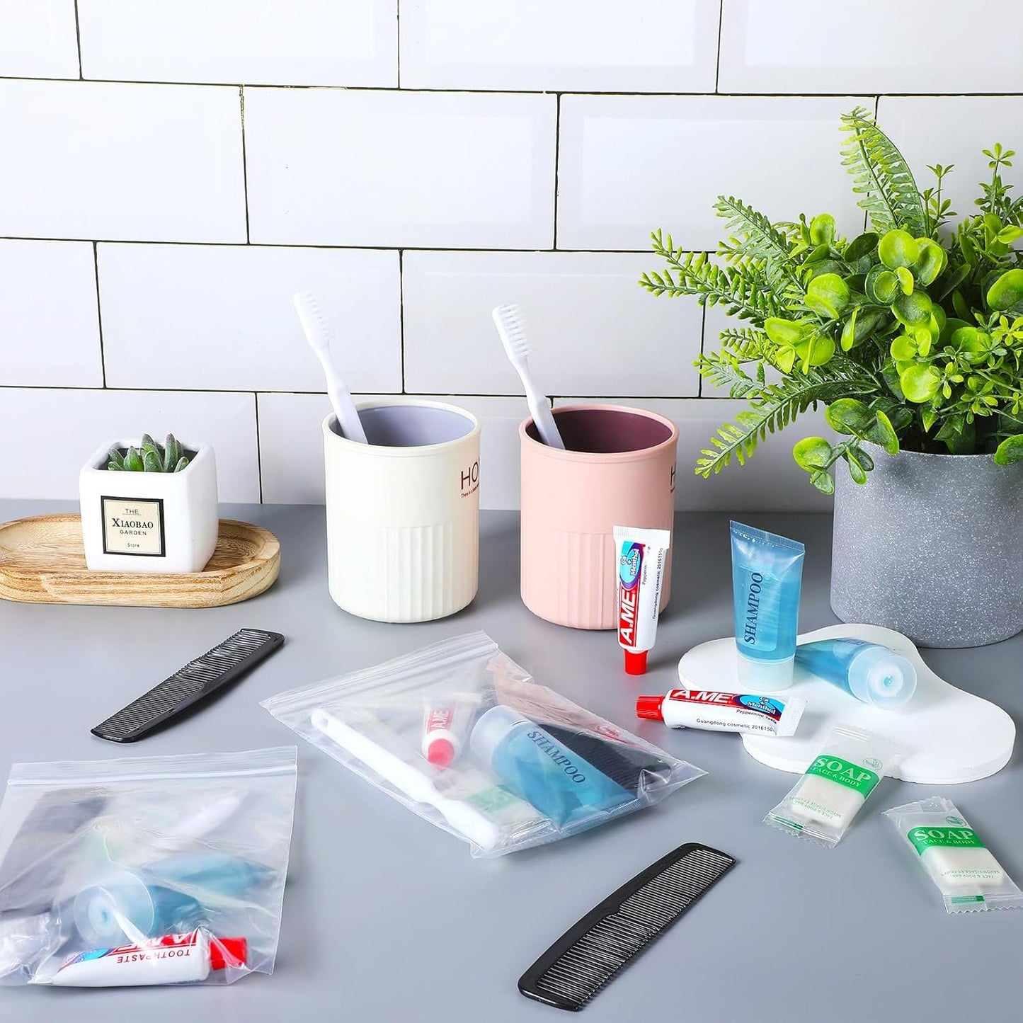 Ziliny 60 Kits Basic Toiletry Kits Homeless Personal Hygiene Kit Bulk Homeless Care Package Supplies Travel Toiletry Kit Homeless Hygiene Kit Bulk for Men Women Charity Reusable Toiletry Bag