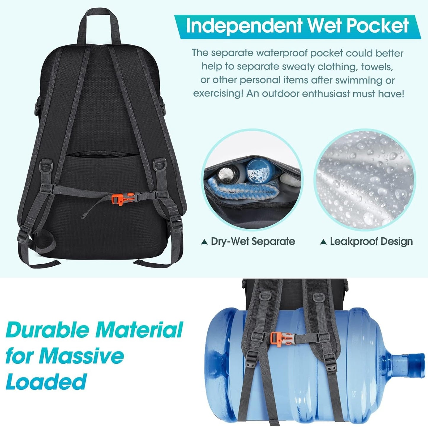 40L Hiking Backpacks, Packable Travel Backpack, Water Resistant Lightweight Foldable Daypack for Outdoor Hiking Climbing