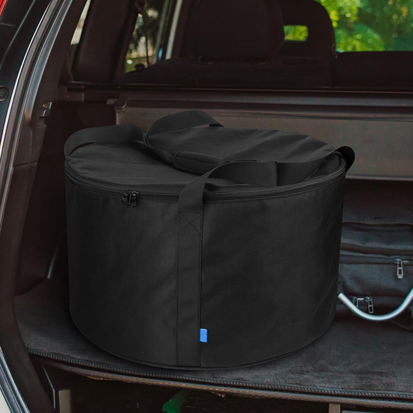 Generico 19-Inch Fire Bowl Carrying Case with Two-Way Zipper, Outdoor Camping Storage Bag for Portable Firebowl, Weather-Resistant Travel Organizer for Gear and Tools, 18.9x18.9 Inches