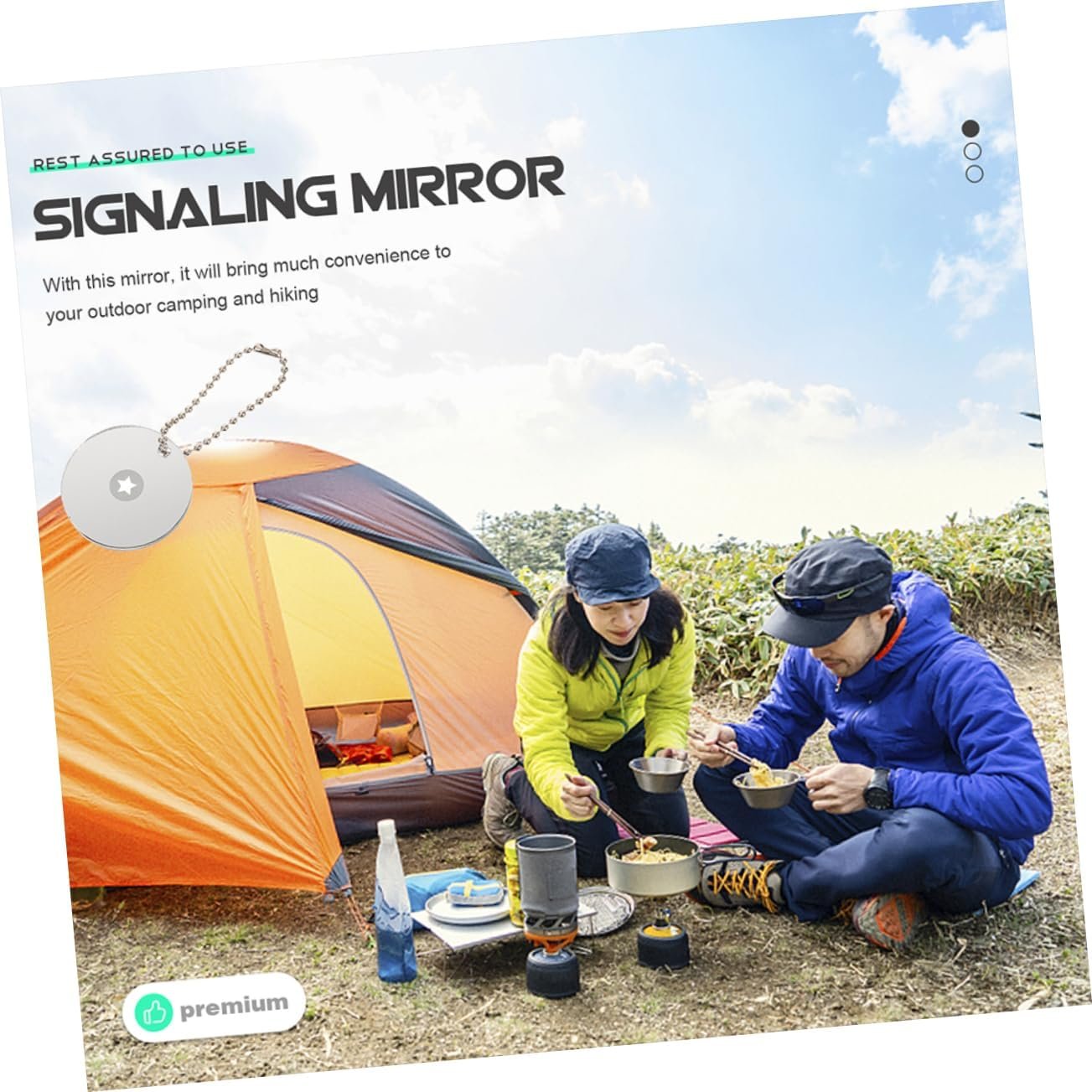 UKCOCO 2pcs Outdoor Survival Mirror Reflective Mirror for Camping Emergency Signaling Accurate Direction